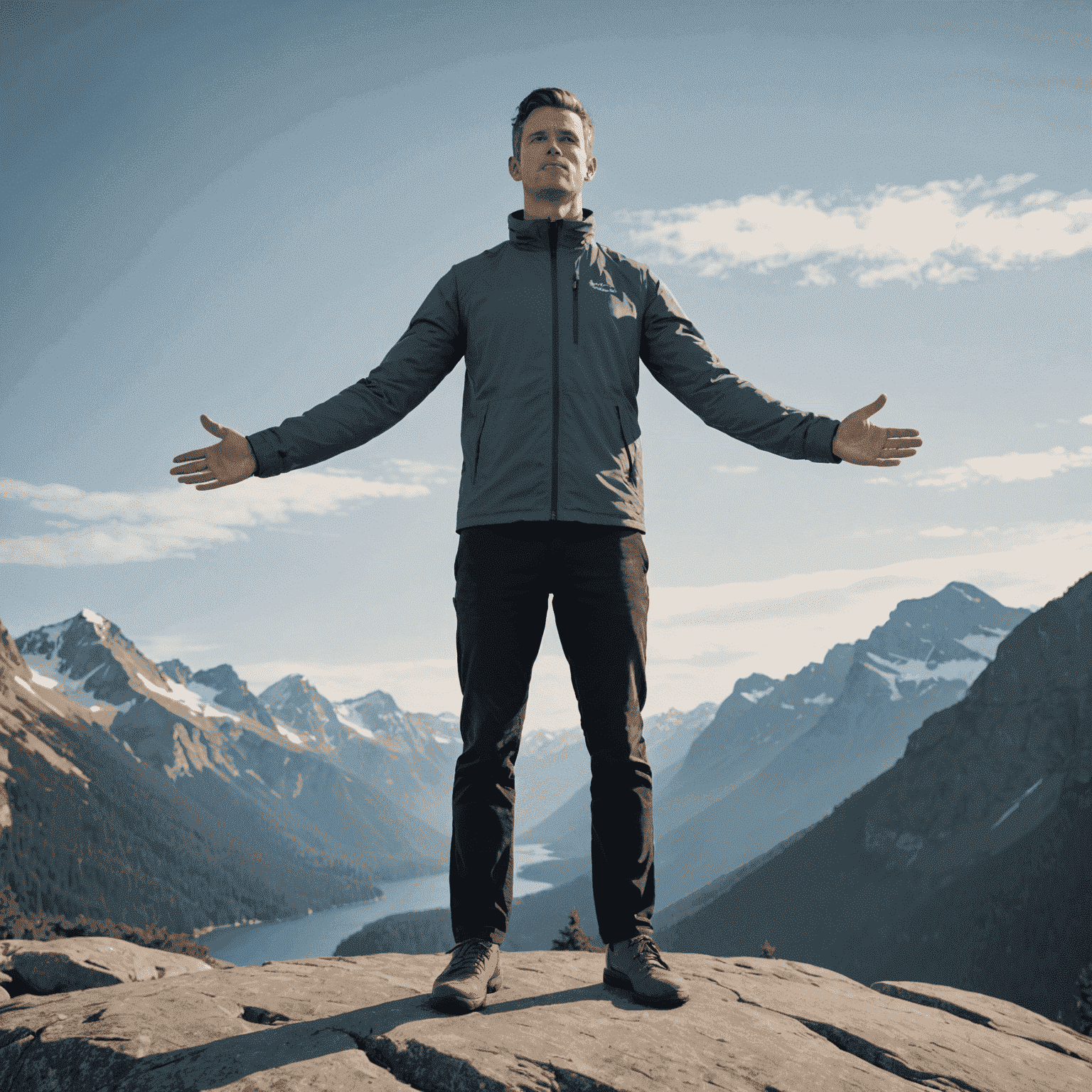 A person standing tall with feet together, arms at sides, demonstrating the Mountain Pose